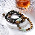 thumbnail image 4 of Bling Jewelry Mens Unisex Jungle Animal Stretch Bracelet Tiger Eye & Lava Rock Beads Gold or Onyx, 4 of 4