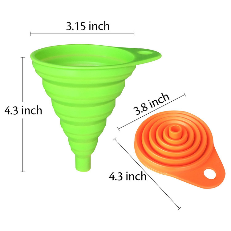 4 Pack Silicone Collapsible Funnel, APPIE Flexible/Foldable/Kitchen