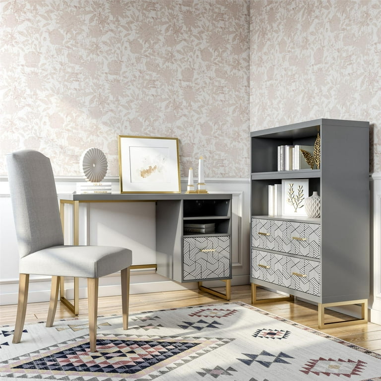 Cosmoliving by cosmopolitan scarlett bookcase with drawers discount