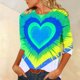 thumbnail image 4 of Xuyuer Valentine's Day 3/4 Sleeve Tee - Ladies' 3/4 Sleeve Printed T-Shirt for Romantic Date Nights, Love-Themed Photo Shoots, Unique Heart Pattern Statement Wear & Couples' Matching Style, 4 of 6