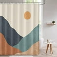 thumbnail image 4 of Boho Shower Curtain Abstract Shower Curtain Mountain Shower Curtain Set Fabric Shower Curtains Bathroom Set with 12 Hook (72 X 72 Inches, Yellow), 4 of 6
