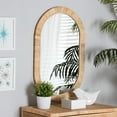 thumbnail image 3 of Baxton Studio Bella Modern Bohemian Natural Brown Mahognay Wood and Natural Rattan Oval Mirror, 3 of 5