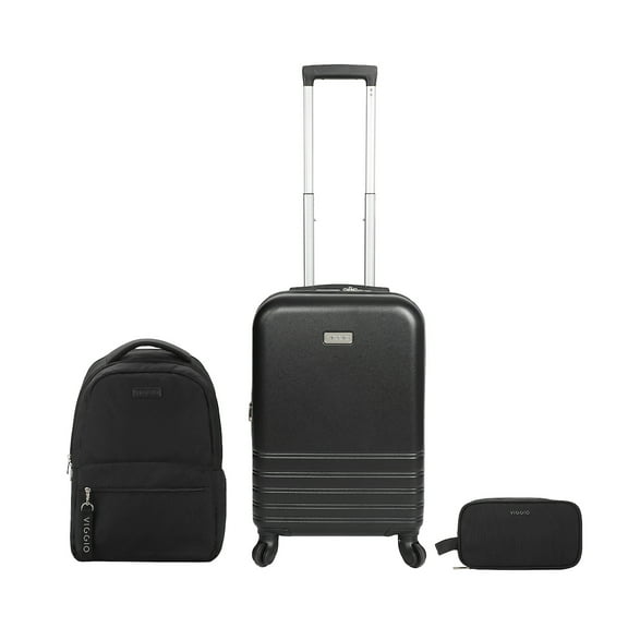 Viggio 3-Piece Black Luggage Set