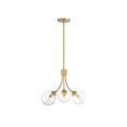 thumbnail image 1 of Meridian M10057NB 3 Light Chandelier - Natural Brass, 1 of 1