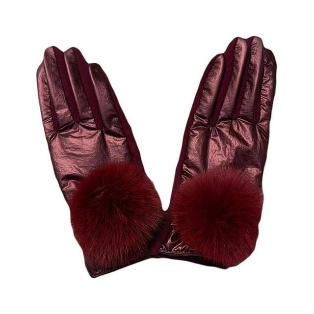1 Paire de Gants Thermiques pour Femmes Imperméables Hiver Sports de Plein Air Mode Vélo Planche à Neige Randonnée Pêche Patinage Mitaines Rouges