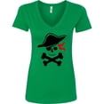 thumbnail image 3 of Inktastic Pirate Skull and Cross Bones Women's V-Neck T-Shirt, 3 of 5