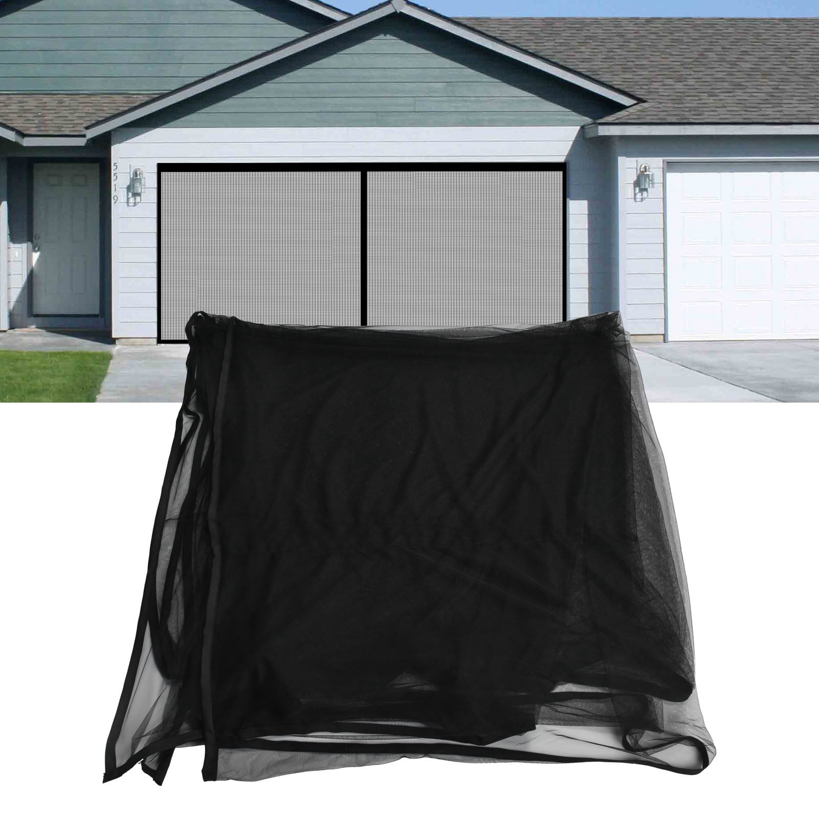 Mgaxyff Car Garage Door Net,2x4m Car Garage Screen Seamless Retractable