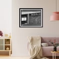 thumbnail image 3 of Historic Framed Print, Pittsburgh, Pennsylvania. A warning on a blackboard in the drivers' room at the Greyhound garage, 17-7/8" x 21-7/8", 3 of 9