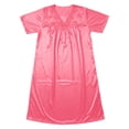 thumbnail image 4 of ZHOGXU Summer Dresses For Women Short Sleeve V Neck Solid Color Midi Length Loose Fit Comfortable Nightdress For Home Wear,Watermelon Red,One Size, 4 of 4