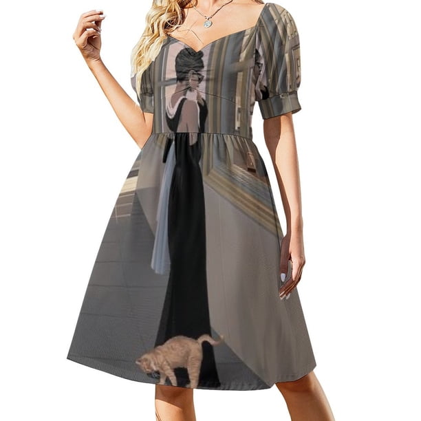 Vestido de manga corta para desayuno, vestido elegante de lujo para mujer.