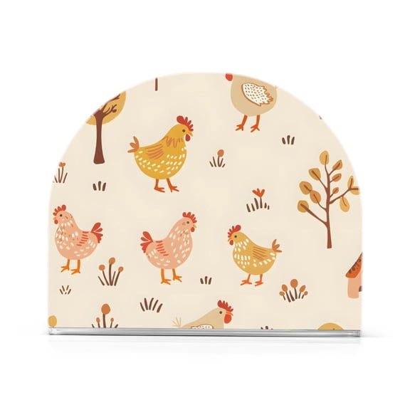 Ryvnso Acrylic Napkin Holder Table Kitchen Paper Tissue Organization 1 Pack Cute Chicken and Trees