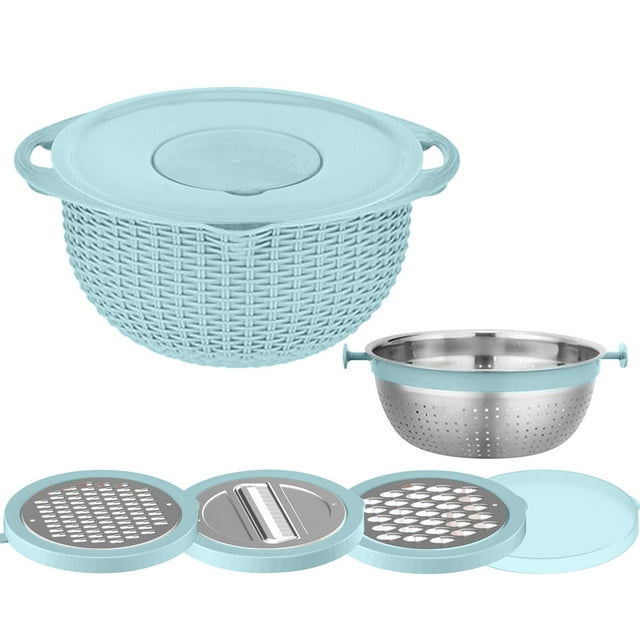 Fruit Basket for Kitchen,Stainless Steel Drainage Basket Cleaning Vegetable and Fruit Rotating Drainage Basket Kitchen Rice Washing and Drainage Tool,Kitchen Tool Set