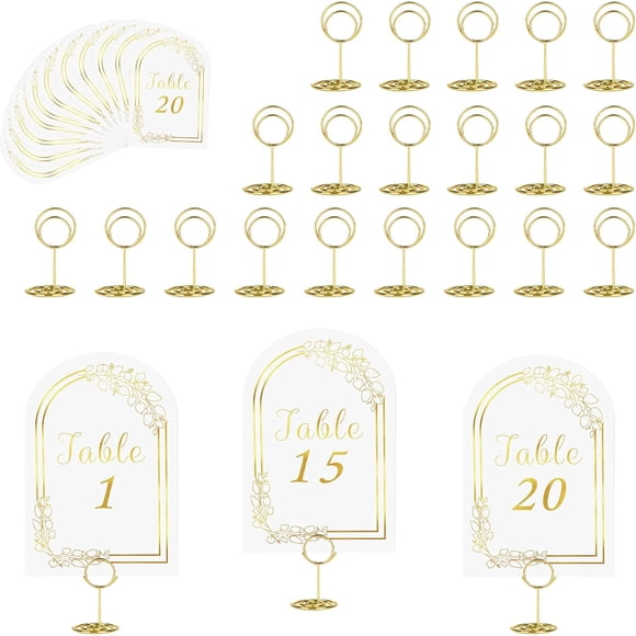 Sets Wedding Table Number - with Table Number Holders Gold Table Number Cards with Place Card Holders ; x ; Table Numbers for Wedding Reception and Birthday
