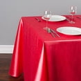 thumbnail image 2 of LinenTablecloth Rectangular Shantung Silk Tablecloth, 90 x 132, Red, 2 of 2