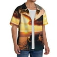thumbnail image 2 of Yiaed Hawaiian Sunset Beach Print Mens Casual Wrinkle Free Shirts Short Sleeve Button Down Summer Stretch Dress Shirt-Large, 2 of 5