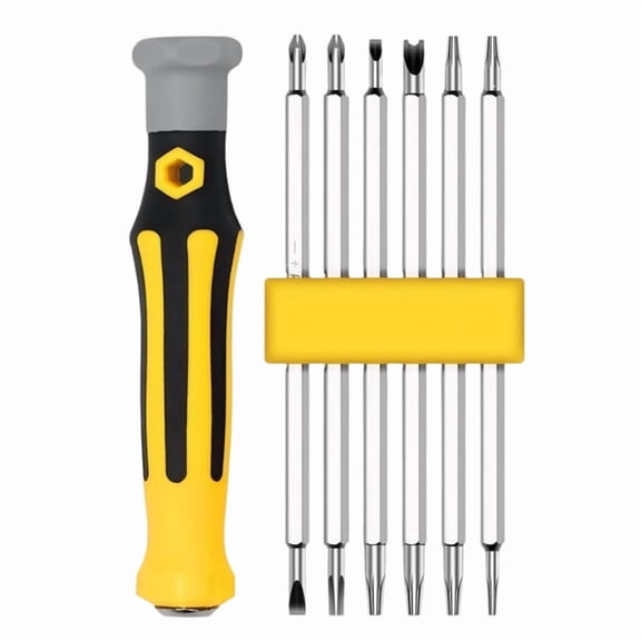12-in-1 Screwdriver Multibit Screwdriver with Magnetic Bit Holder Includes Flat Head, , Hex,Square, and Y Driver