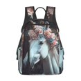 thumbnail image 3 of Balery Flower Crown White Horse Lightweight Backpack for Men and Women - Durable and Water-Resistant, Ideal for School, Work, Travel, and Everyday Use, 3 of 9