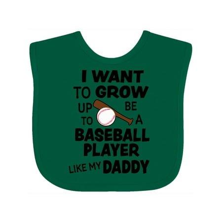 

Inktastic I Want To Grow up To Be A Baseball Player Like My Daddy Gift Baby Boy or Baby Girl Bib