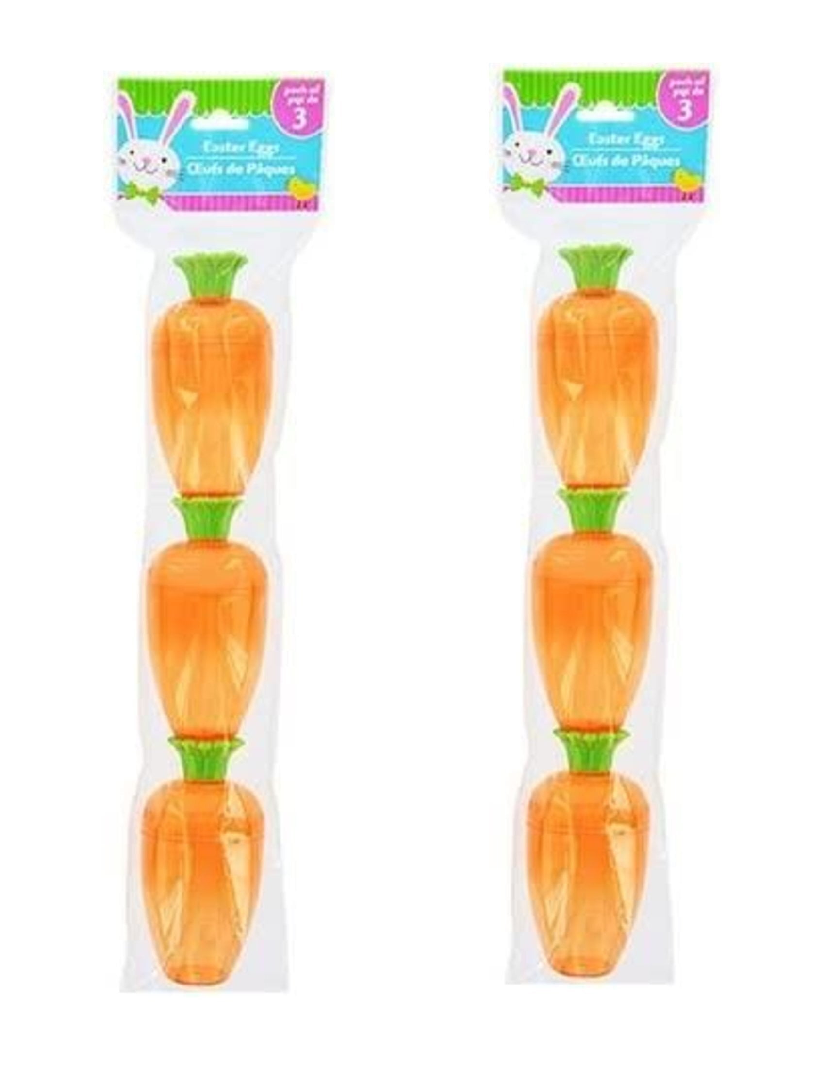 CGT Plastic Carrot Shaped Easter Eggs Fillable Containers Candy Treats