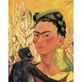 thumbnail image 1 of Frida Kahlo - Self Portrait With Monkey II - CANVAS OR PRINT WALL ART, 1 of 1