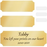 3 Pieces Sublimation Personalized Name Plates DIY Brush Gold Aluminium Picture Frame Name Plate Art Picture Name Label Tag with Double-Sided Stickers for Indoor Use, 3 x 1 Inch