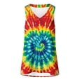 thumbnail image 5 of Women Plus Size Sleeveless V-Neck Tie Dye Tank Top, Loose Flowy Curved Hem Casual Summer Blouse, 5 of 8