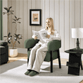thumbnail image 3 of Renwick Corduroy Accent Chair with Solid Wood Legs for Living Room, Dark Green, 3 of 9