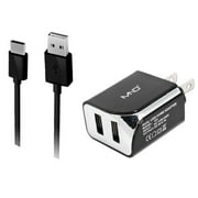2-in-1 Chargers Bundle Compatible for Xiaomi Mi 9T, Mi Mix 3 5G, Black Shark 2, Redmi Note 7 Pro, Mi 9 Explore (Black) - 2.1Ah Travel Charger Adapter (Dual Port) + USB Charging Cable