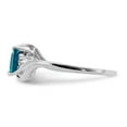 thumbnail image 3 of Sterling Silver Rhodium Plated Diamond & London Blue Topaz Ring, 3 of 5