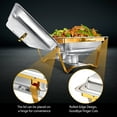 thumbnail image 6 of PRIJESSE 2 Pack Gold 9QT Chafing Dish with Half Size Food Pans, Complete Set Nonstick Stainless Steel Chafer Food Warmer, 6 of 9
