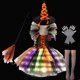thumbnail image 3 of Disfraz de bruja de Halloween para niña, vestido de tutú con luz LED, vestido de carnaval, fiesta con sombrero, Cosplay de vampiro, ropa para niños de 2 a 10 años, 3 of 5