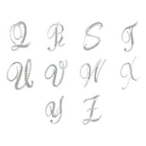 dianhelloya 1 Pc Rhinestone English Letters Alphabet A-Z Brooch Pin Ornament Silver