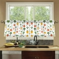 thumbnail image 4 of Yayeee Kitchen Curtains Tier Set of 2 Light Filtering 57"x36" Over Sink Window Panels, Green Cute Vegetables, 4 of 7