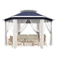 thumbnail image 1 of Yeshouse Carpa plegable de 4 x 4 metros (13 x 13 pies) para todo tipo de clima con mosquitera - Refugio solar de acero resistente de 6 lados con bolsa de transporte - Carpas tipo pabellón para patio, 1 of 9