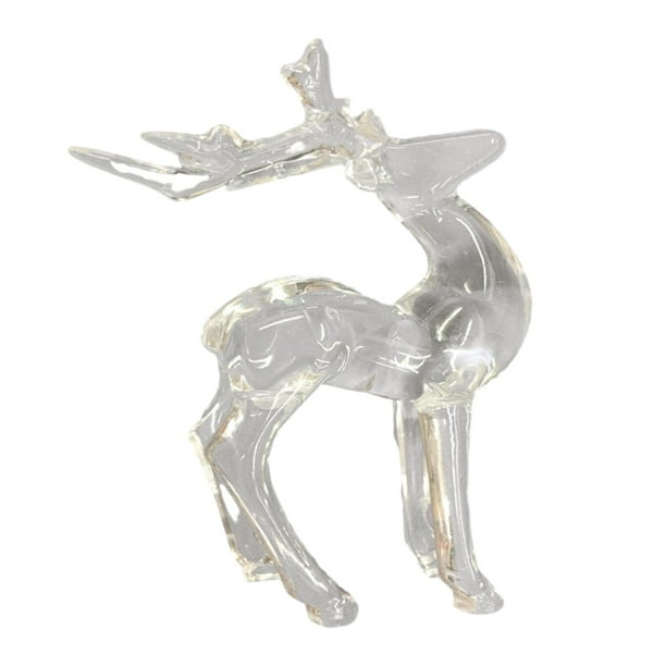 Estatua de ciervo, decoración del hogar, adorno de escritorio, escultura de animal transparente de acrílico para Estilo A