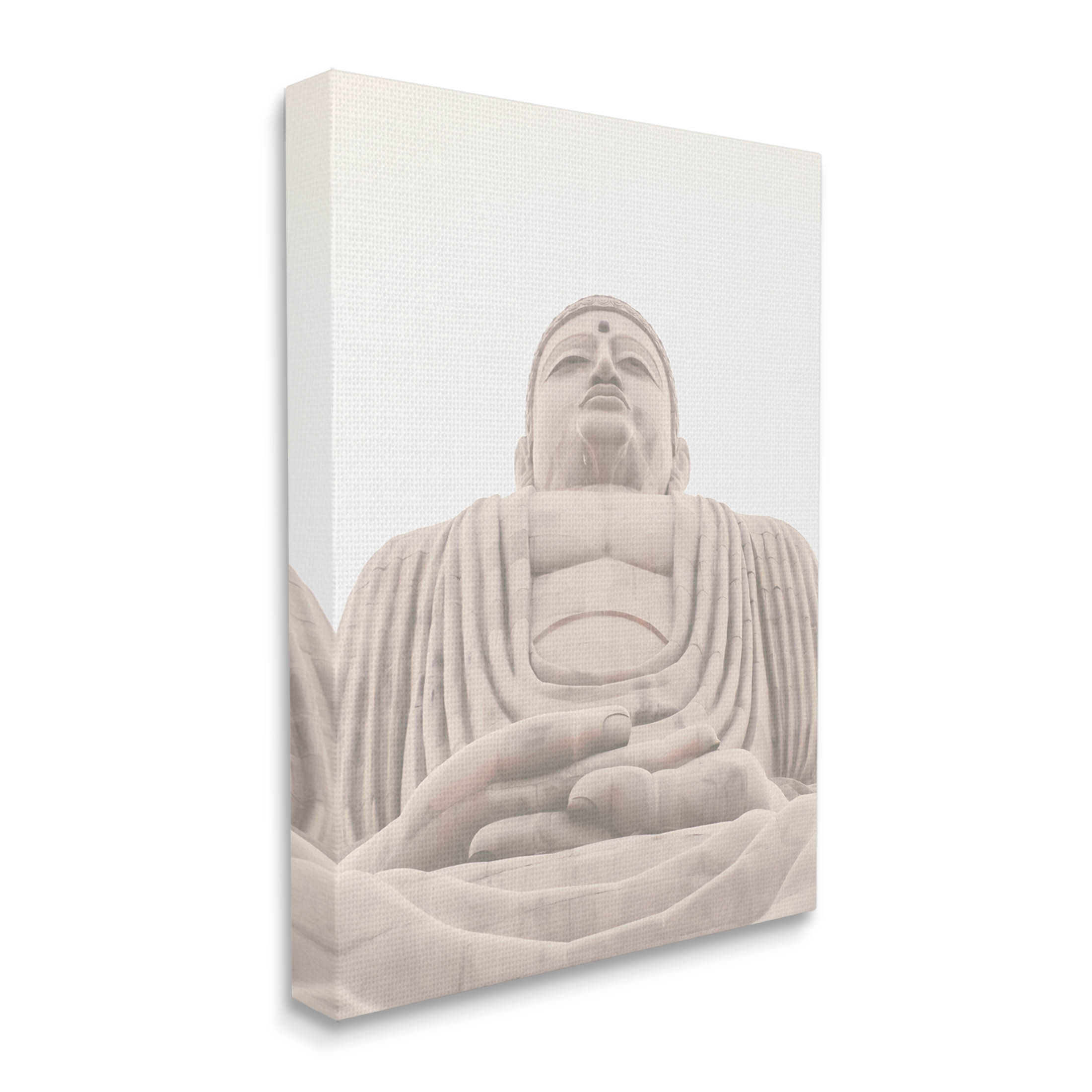 Spiritual Buddha Sacred Sculpture Religious Photograph Gallery Wrapped Canvas Print Wall Art