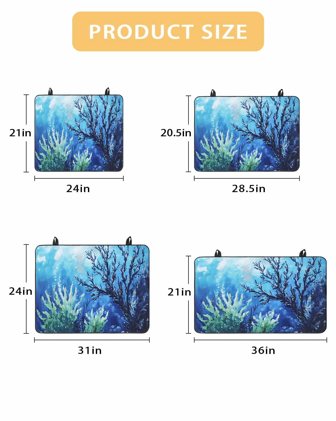 nqOlkjepod Large Induction Cooktop Protector Mat 24"x21", Blue Green Coral Stove Top Covers for Electric Stove, Summer Watercolor Ocean Plant Stove Burner Cover Mats, Glass Top Stove Cover