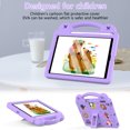 thumbnail image 3 of TECH CIRCLE Kids Case for iPad 9.7 Inch 6th/5th Gen 2018/2017 & iPad Air 2/1 & iPad Pro 9.7,Panda Shockproof Rugged Lightweight Pencil Holder Convertible Handles Stand Kids Friendly Case,Lightpurple, 3 of 8