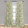thumbnail image 5 of Ambesonne Pink Floral Curtains, Lily Flowers Big Leaves, Pair of 28"x84", White Olive Green, 5 of 5