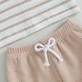 thumbnail image 6 of Bagilaanoe 2pcs Newborn Baby Boy Girl Shorts Set Short Sleeve Stripe Print T Shirt Tops + Shorts 6M 12M 18M 24M Infant Casual Summer Clothes, 6 of 7