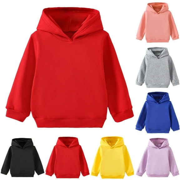 Ulanda Boys Hooded Sweatshirt Fleece Pullover Hoodies Long Sleeve Warm Hoodie Sweatshirts with Pocket for Kids (Blue, 5-6 Years)