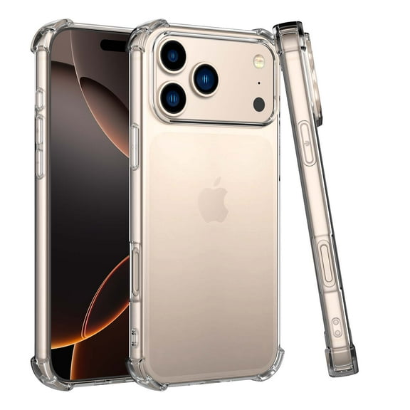 Njjex iPhone 17 Pro Clear Case with HD Transparency & Military-Grade Protection–Anti-Yellowing TPU Bumper, Shockproof Slim Cover for Apple iPhone 17 Pro (6.3 inch, Crystal Clear)