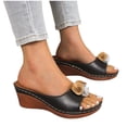 thumbnail image 3 of NOKIO Casual&nbsp;Shoes for Women Summer Beach Slope Heel Slippers Hollow Casual Slippers Slope Bottom Shoes Retro Sandals, 3 of 9