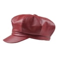 thumbnail image 5 of Travelwant Leather Newsboy Hats for Women, 8 Panel PU Leather Cabbie Painter Hat Baker Boy Hat Beret Cap with Elastic Band at Back for Finding a Suitable Head Position, 5 of 7