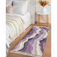 thumbnail image 3 of Purple Ombre Entryway Runner Rug 2x4ft,Modern Geometric Moire Abstract Art Washable Woven Living Room Hallway Bedroom Kitchen Carpet with Tassels,Indoor Outdoor Throw Door Mat for Entryway, 3 of 5