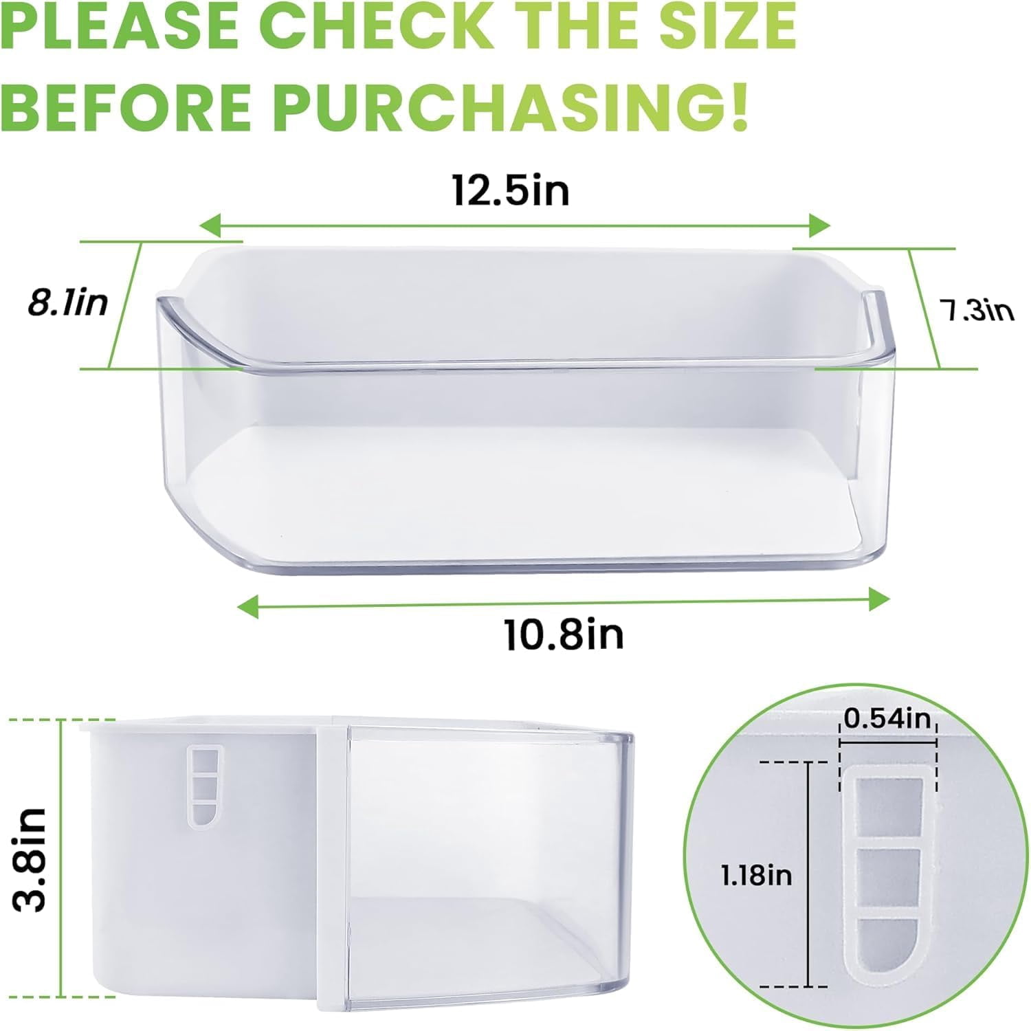 DA97-12650A Door Shelf Bin Basket for Samsung Refrigerator Door Shelf Right Side Replacement for Samsung RF260,RF261,RF263 Refrigerator Shelves Replaces DA63-07104A,2692337,AP5620330,PS4176653-1 PACK