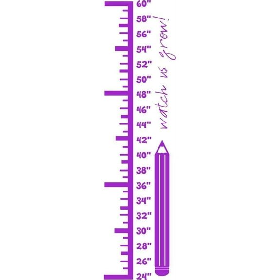 Custom Wall Decal Pencil Growth Chart Picture Art - Kids Bed Room - Peel & Stick Sticker - Viny...
