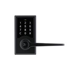 Defiant Square Matte Black Electronic Touchpad Door Lever