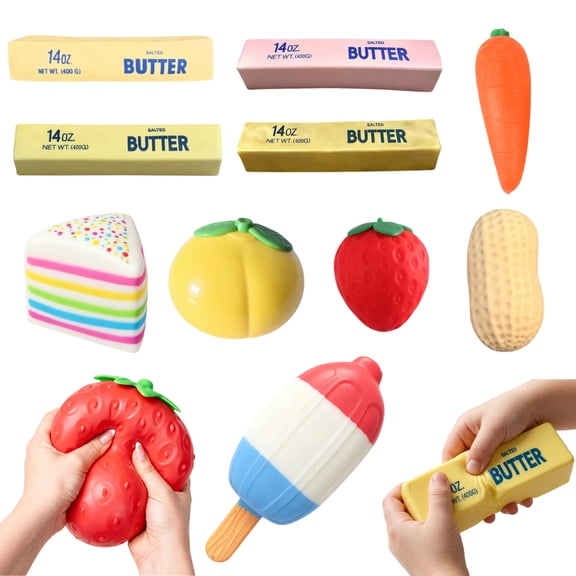 Big Butter Squishy, Giant Squishy Butter 14 OZ, Jumbo Slow Rising Squeeze Toys, Large Soft Fidget Toys for Anxiety & Sensory Stress Relief 1.97x9.84in Gift for Halloween Christmas Birthday