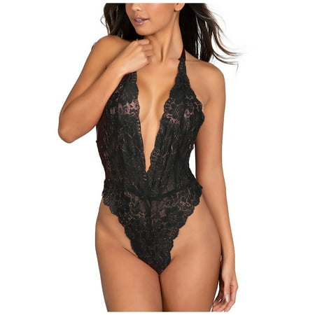 

EUHDSSDE Follure Sexy Pure Lace Lingerie Pajamas Wireless Pajamas Women s Silk Satin Sleepwear